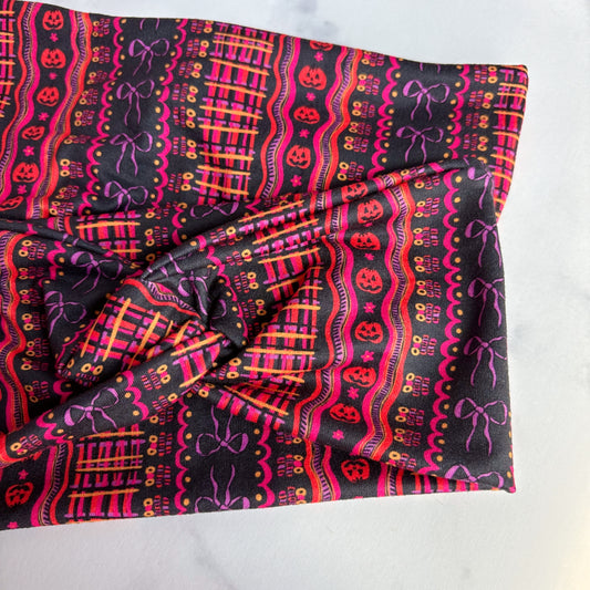 Neon Halloween Stripes Headband