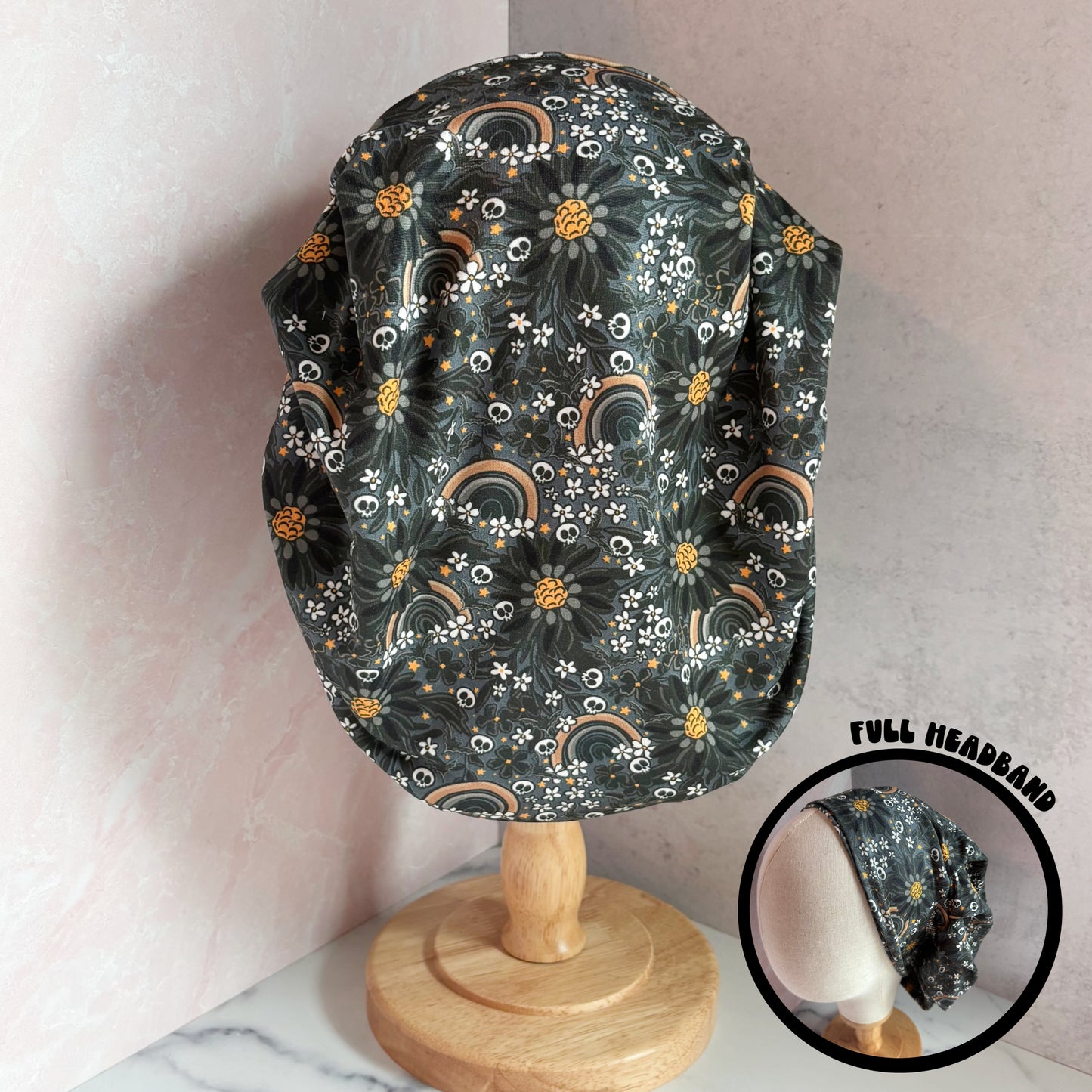 Spooky Floral Scrub Hat
