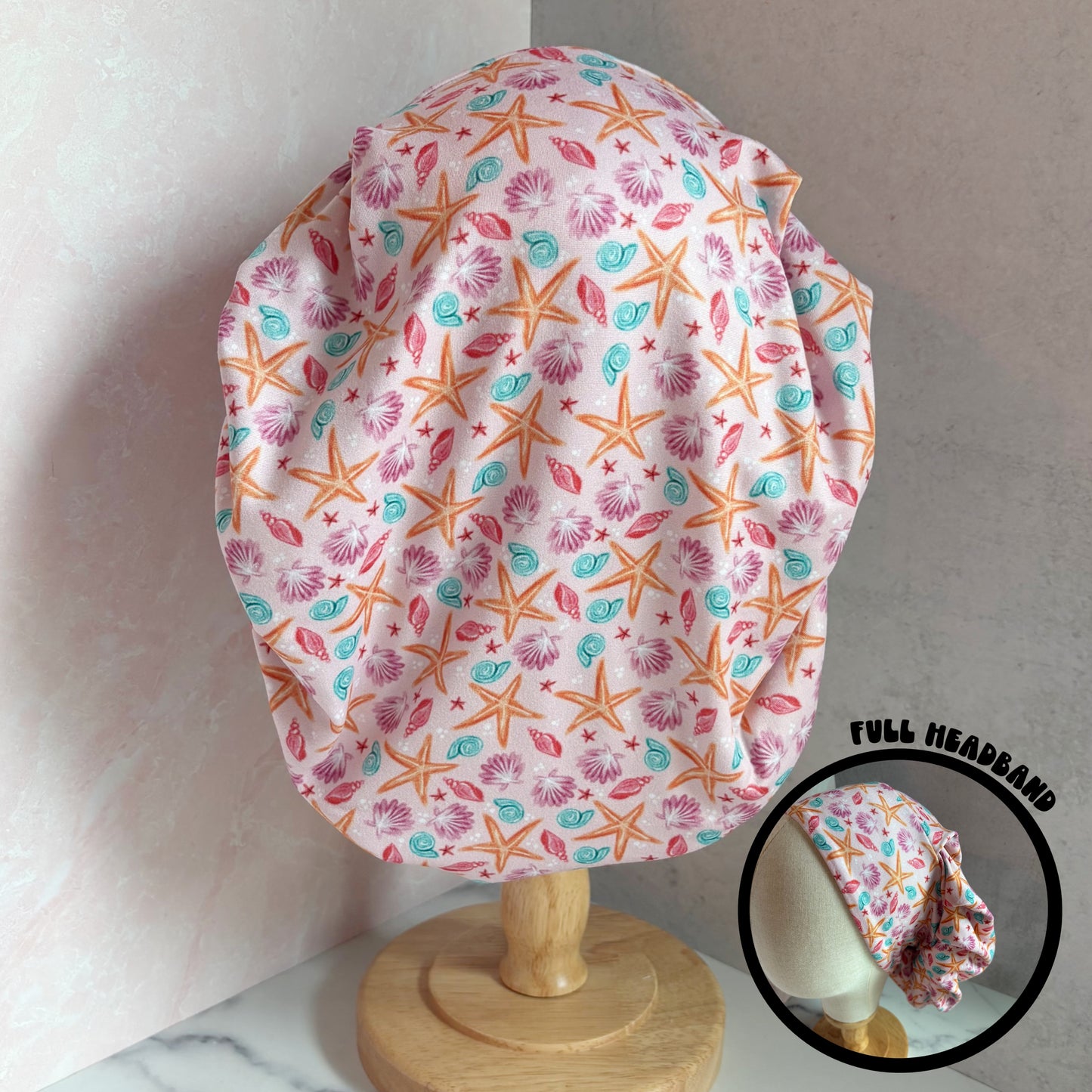 Pink Seashells Scrub Hat