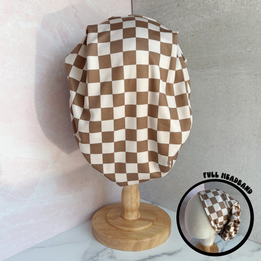 Tan Checkered Scrub Hat
