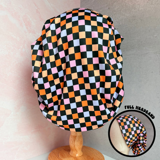 Halloween Checkered Scrub Hat