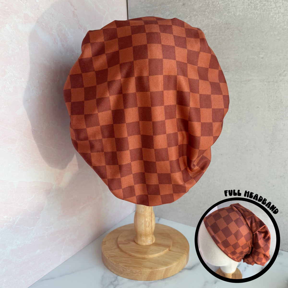 Rusty Orange Checkered Scrub Hat