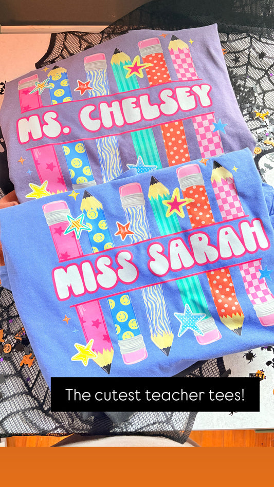 Custom Pencil Tshirt Tshirt/Sweatshirt/Long Sleeve