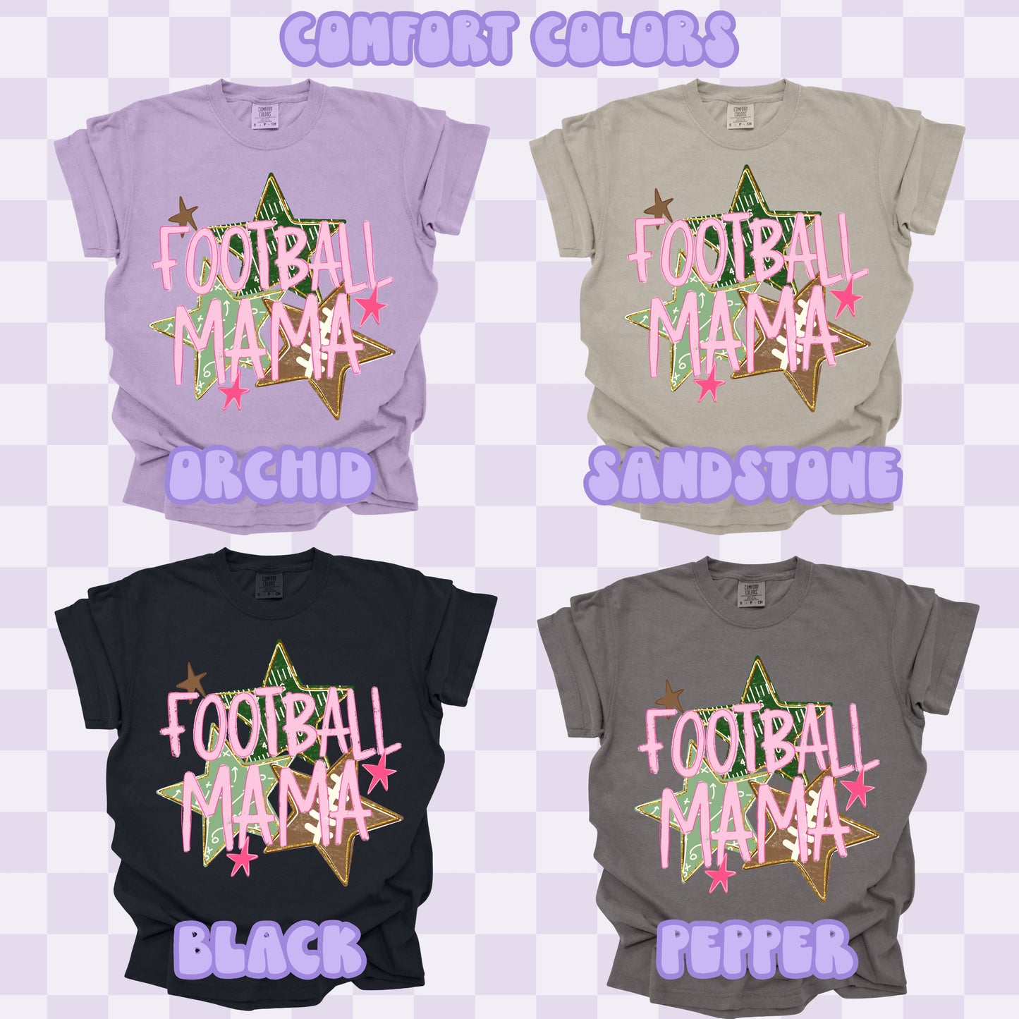 Football Mama Stars Tshirt/Sweatshirt/Long Sleeve