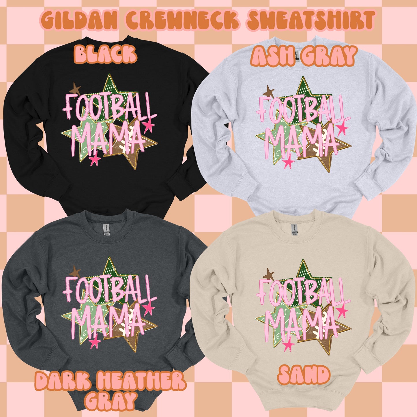 Football Mama Stars Tshirt/Sweatshirt/Long Sleeve