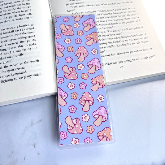 Bright Blue Mushrooms Bookmark