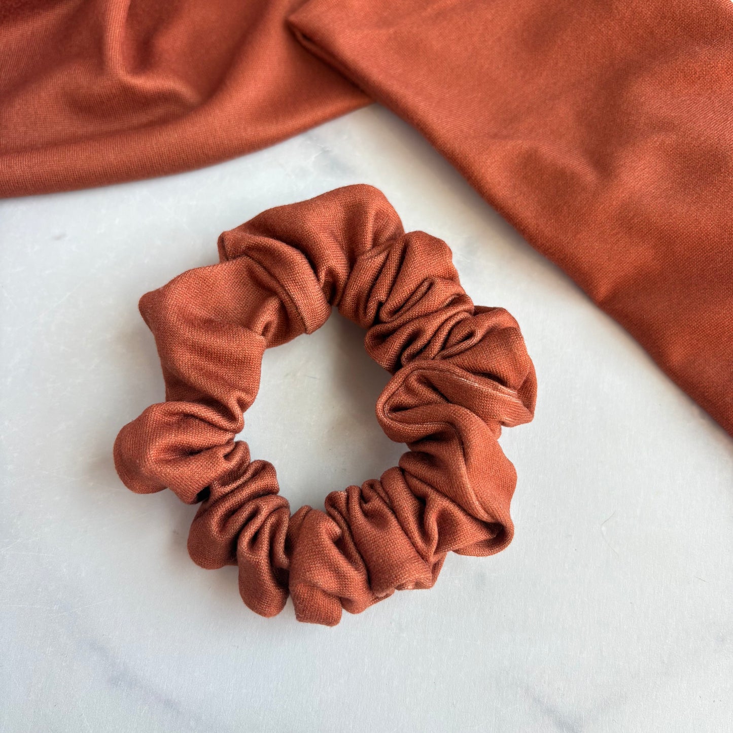 Rusty Orange Solid Scrunchie (Skinny)