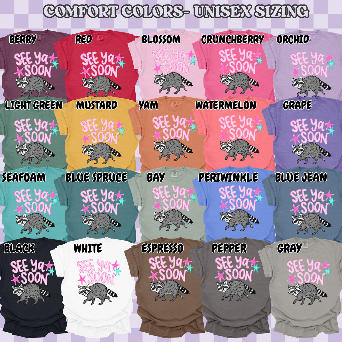 See Ya Soon Raccoon (tshirt/sweatshirt)