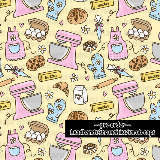 Baking Doodles (headband/scrunchie/scrub cap)