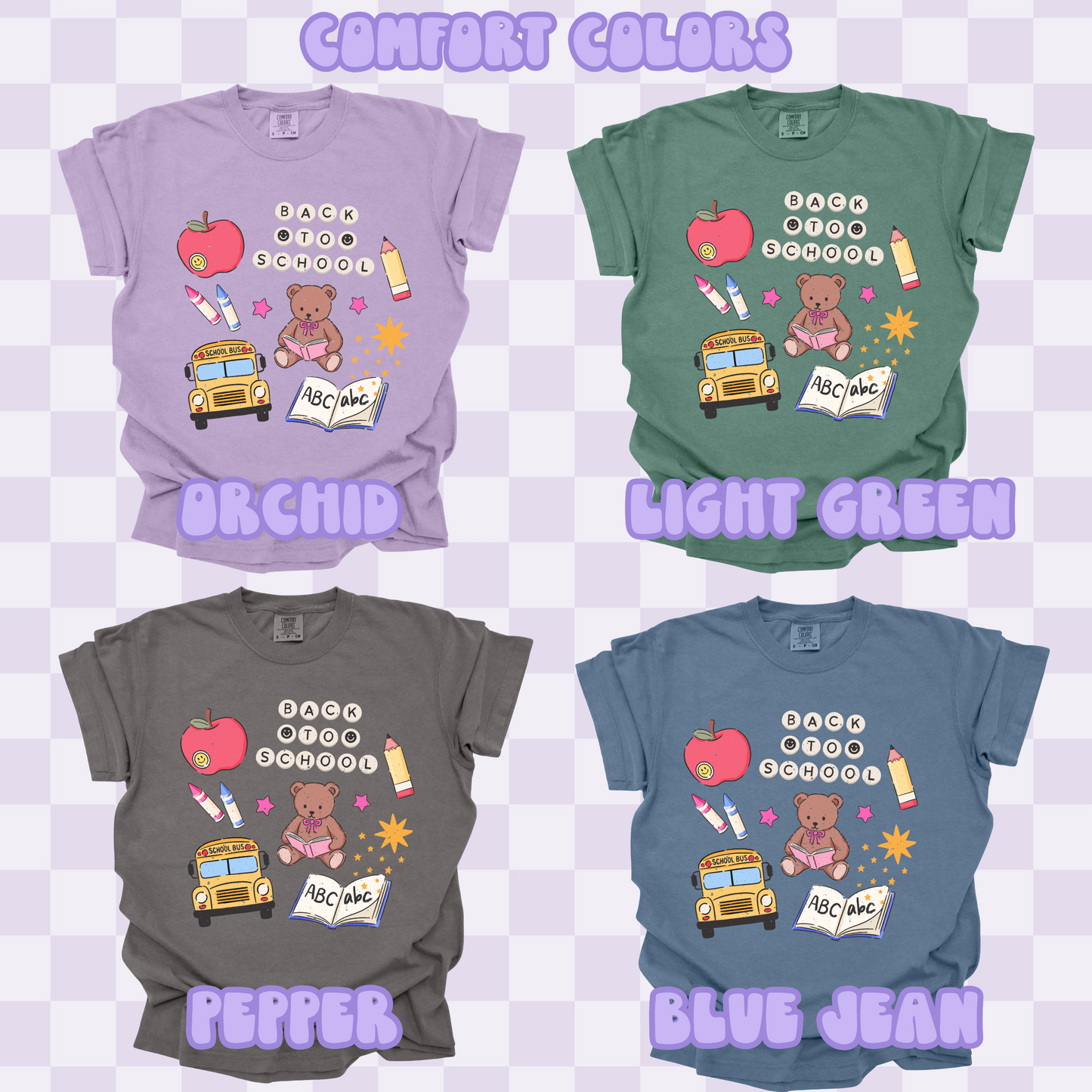 Back to School Bear Tshirt/Sweatshirt/Long Sleeve