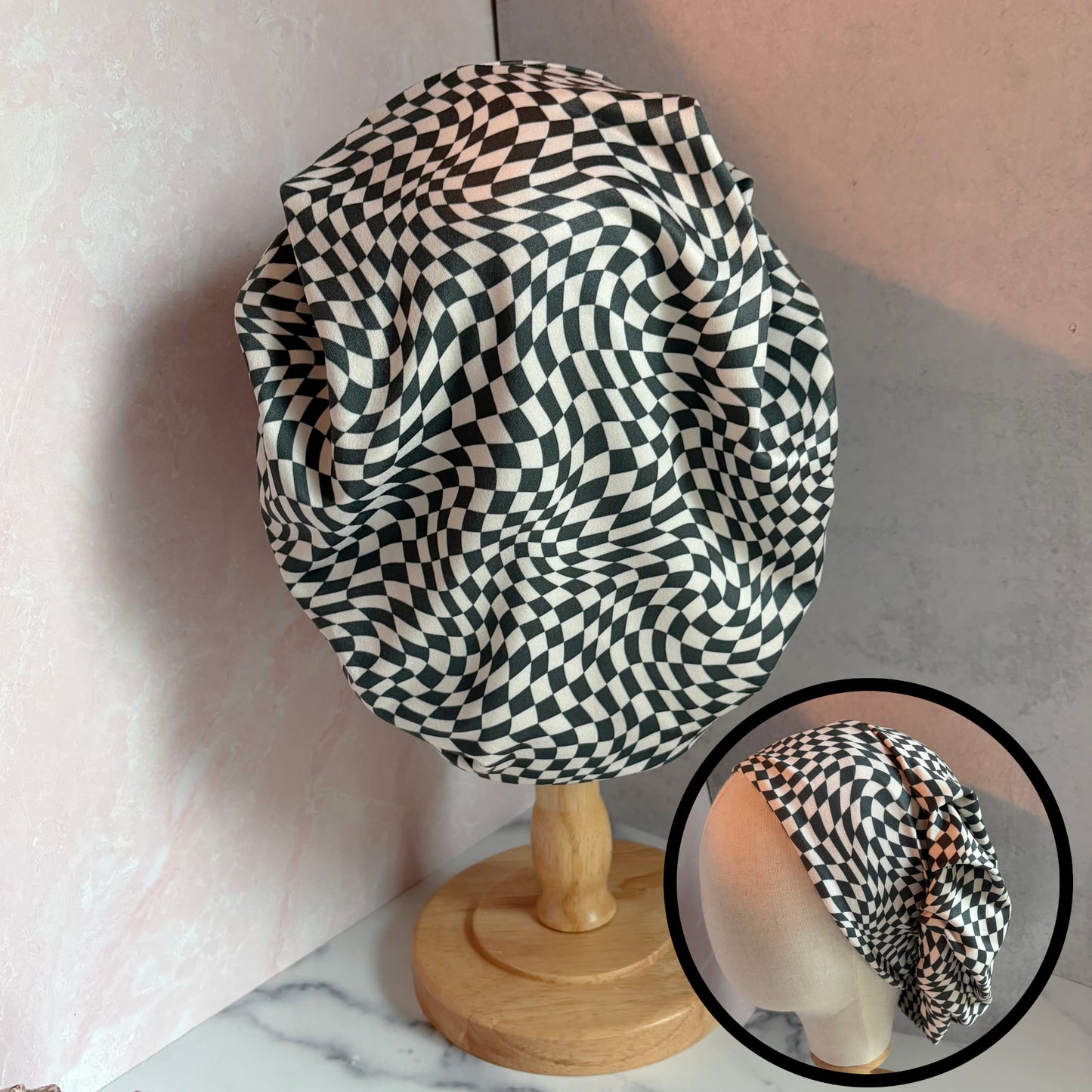Wavy Checkered Scrub Hat