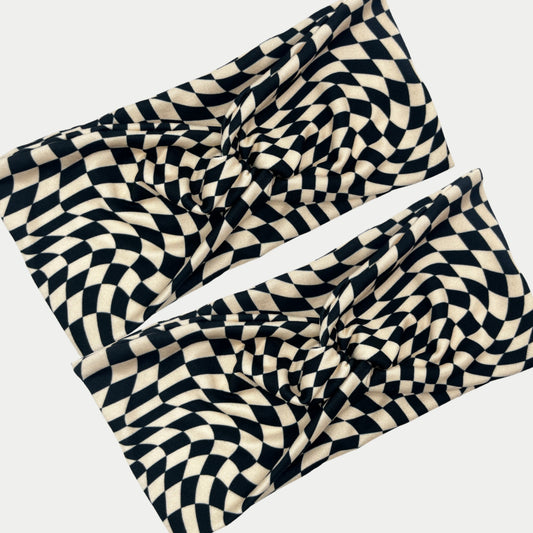 Vintage Checkered Headband