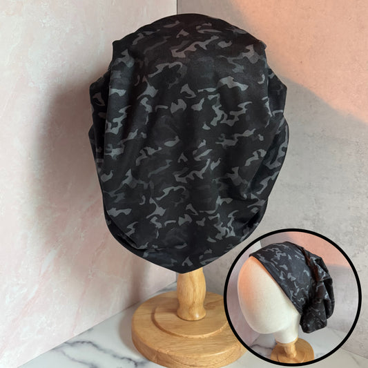 Black Camo Scrub Hat