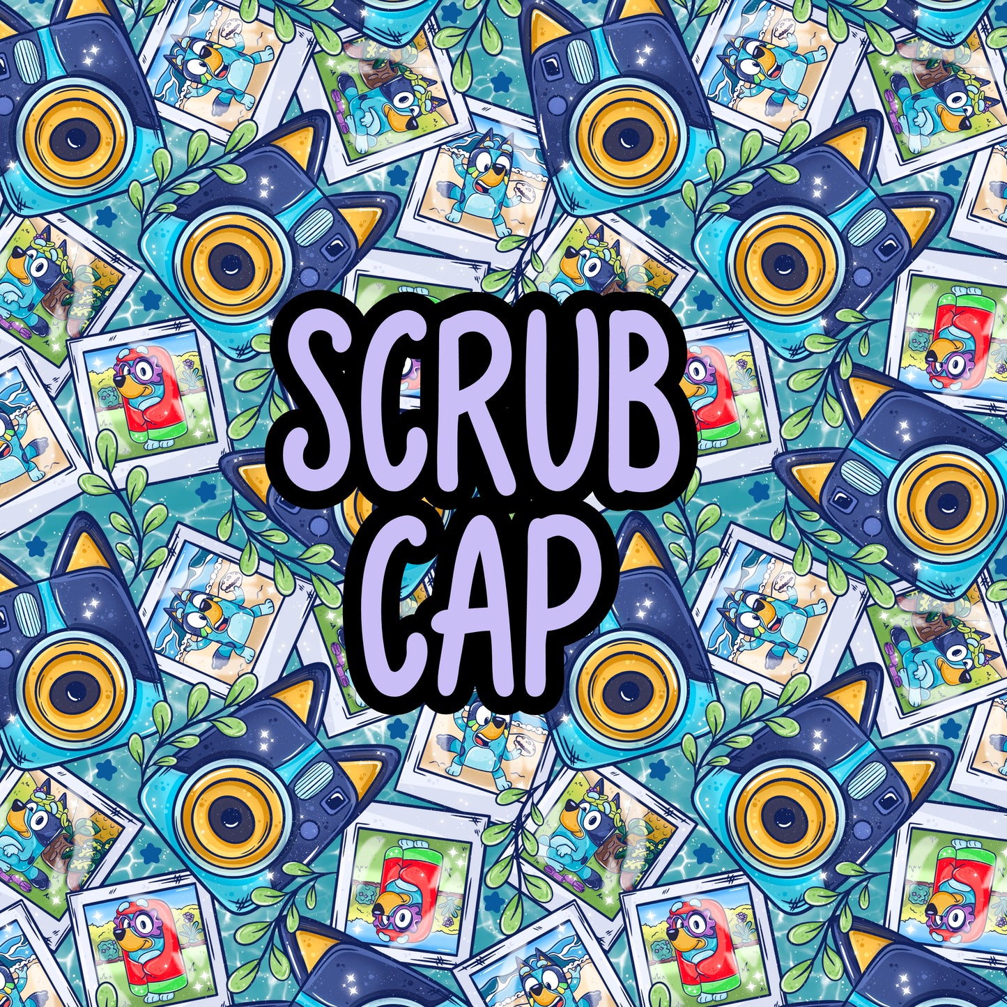 Blue Dog Scrub Hat
