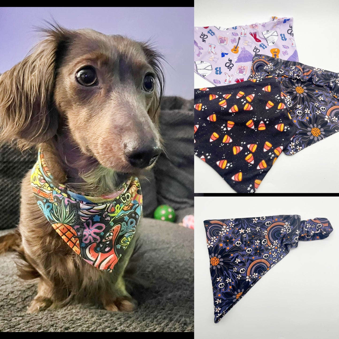 Spangled Stripes Scrunchie Dog Bandana