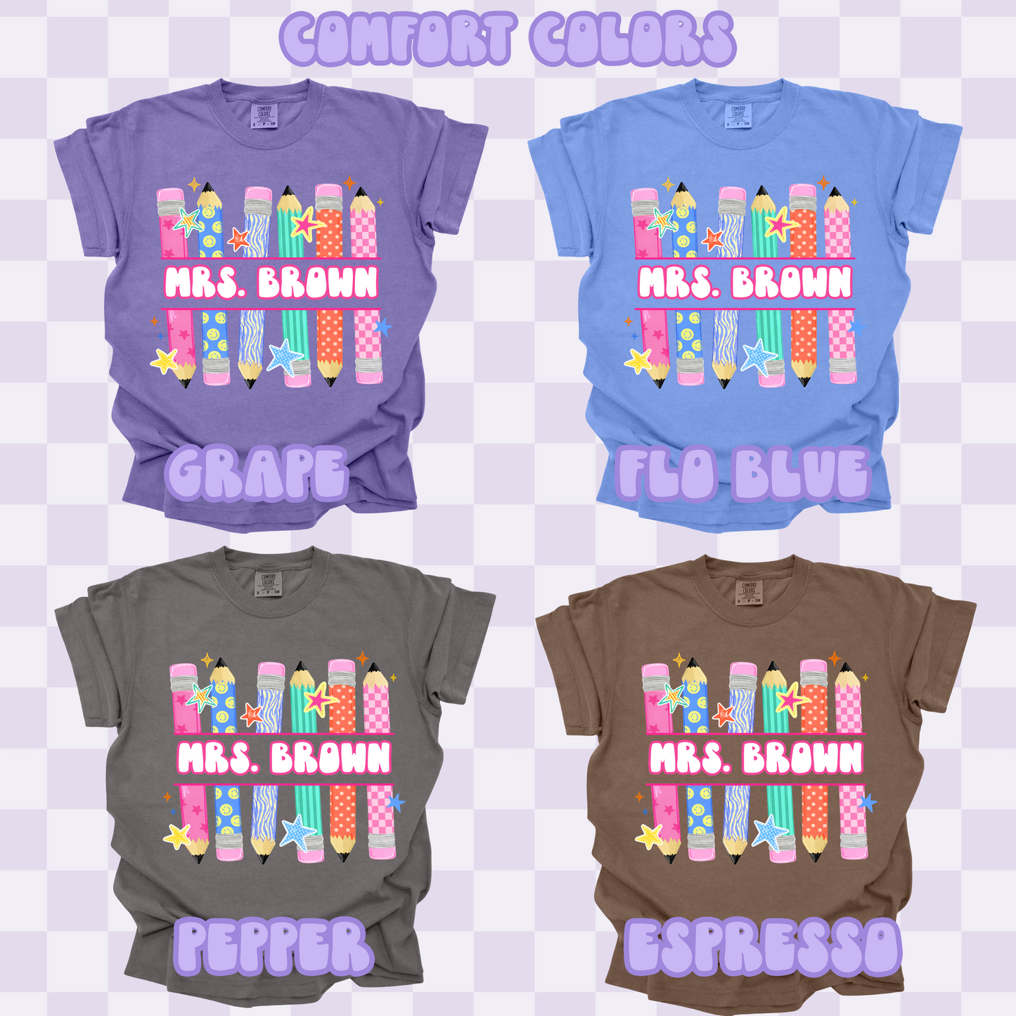 Custom Pencil Tshirt Tshirt/Sweatshirt/Long Sleeve