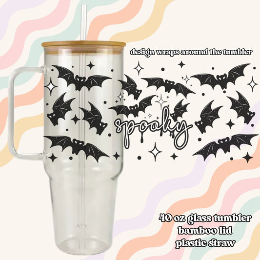 Spooky Bats Glass Tumbler