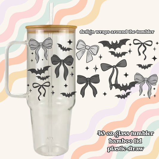 Halloween Bows Glass Tumbler
