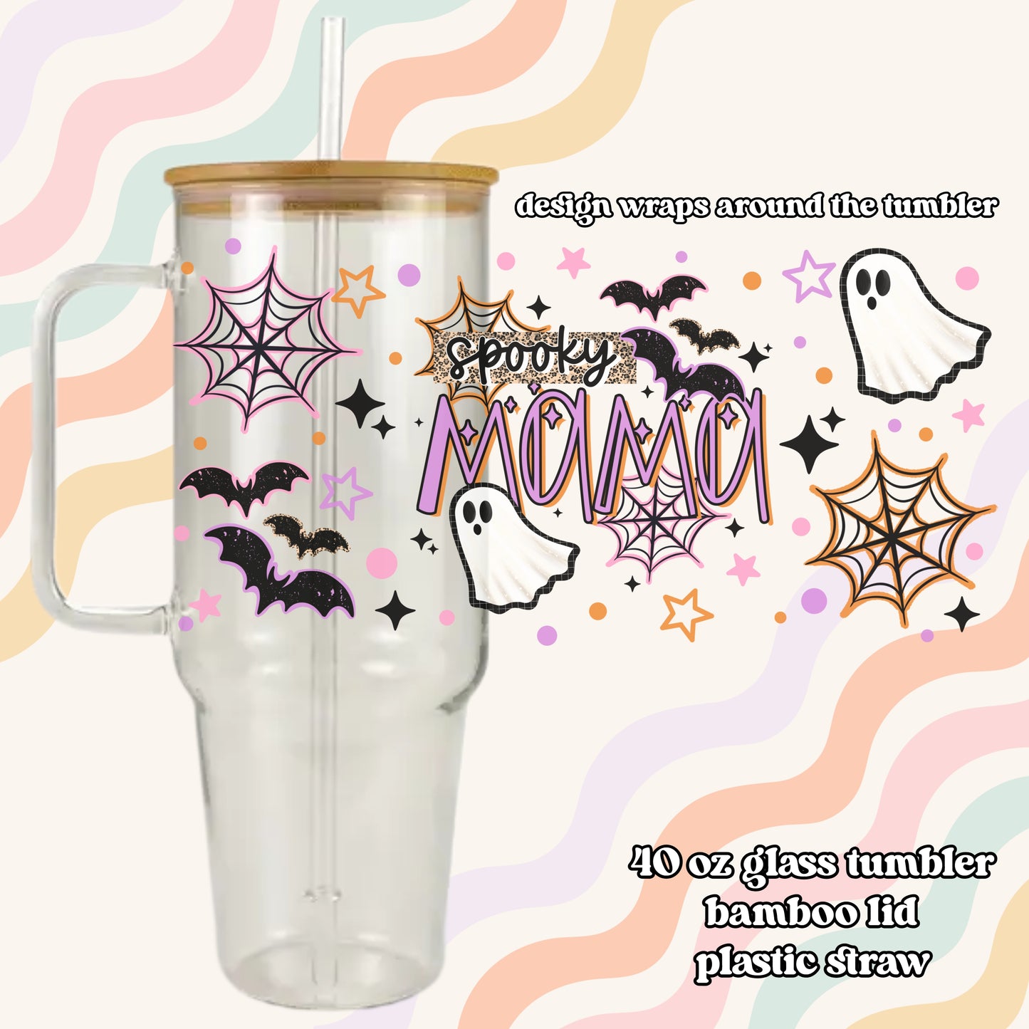 Spooky Mama Glass Tumbler