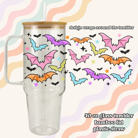 Bright Bats Glass Tumbler