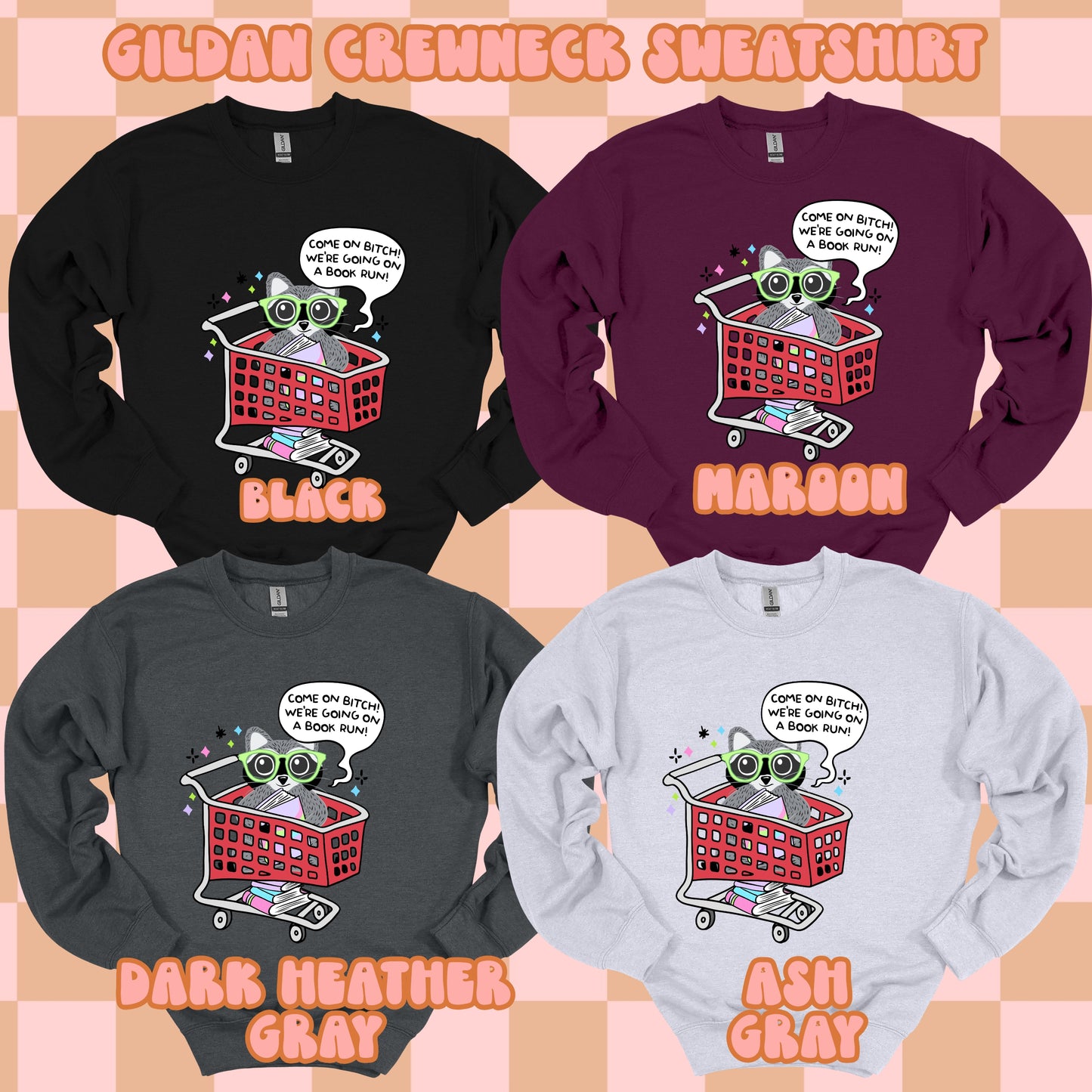 Raccoon Book Run Tshirt/Sweatshirt