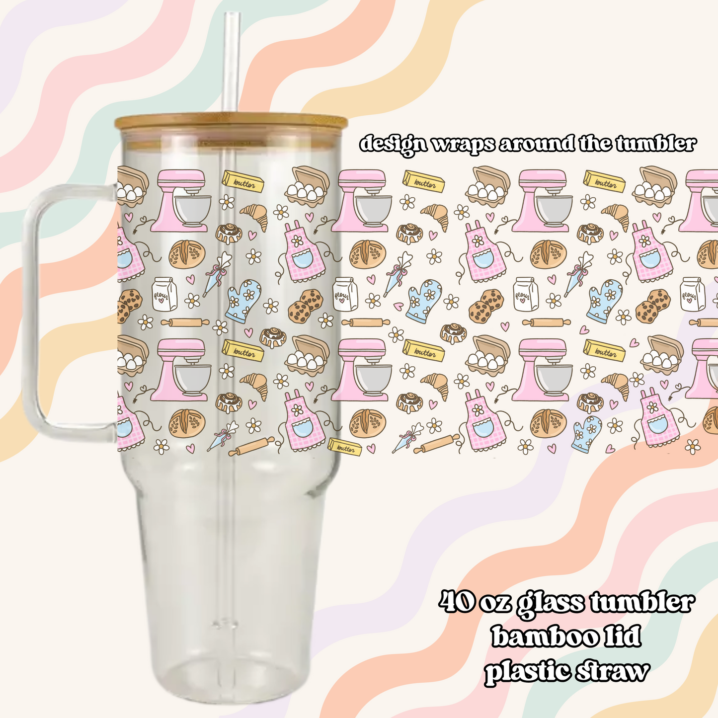 Baking Doodles Glass Tumbler
