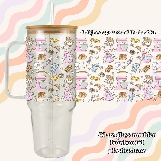 Baking Doodles Glass Tumbler