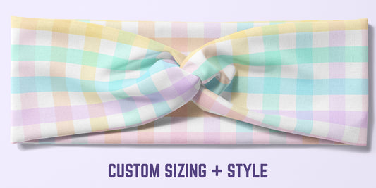 Rainbow Gingham Headband