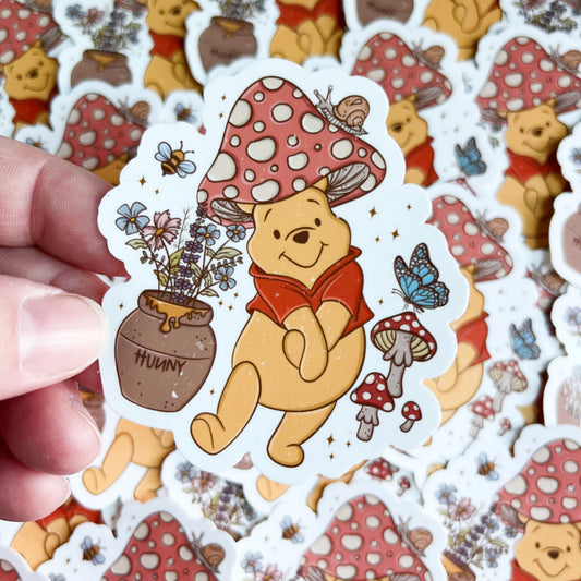 Cottagecore Pooh Sticker (waterproof)