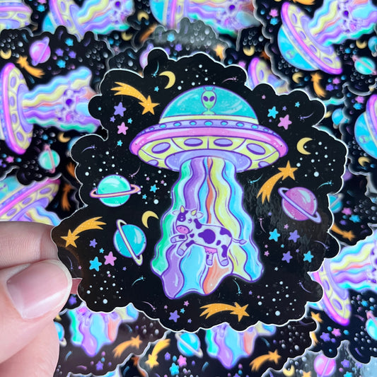 Space Cows Sticker (waterproof)