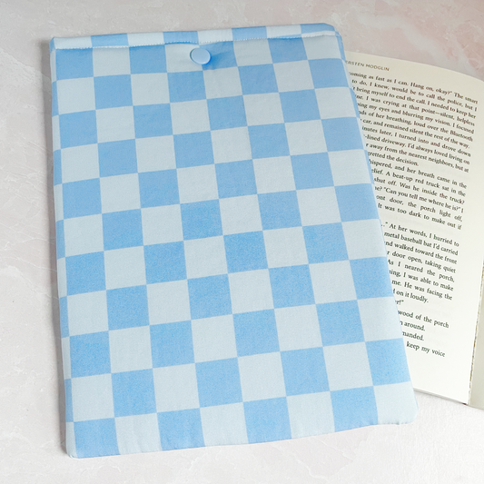 Blue Checkered Book Sleeve
