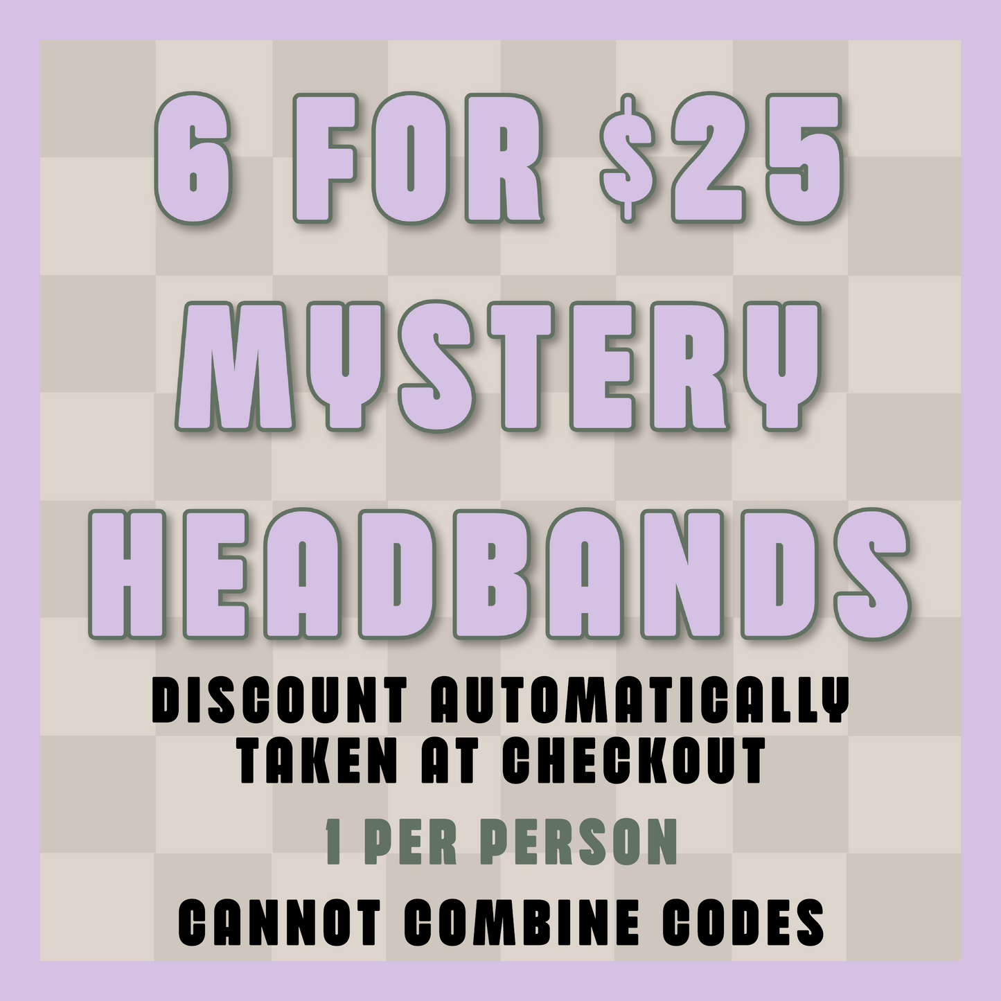 6 for $25 mystery headbands