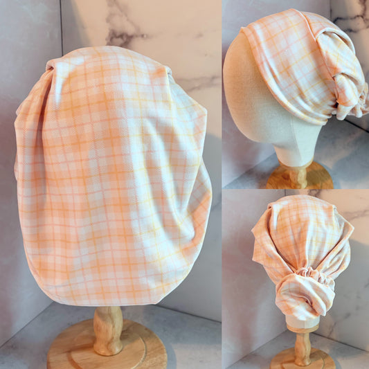 Light Orange Gingham Scrub Hat