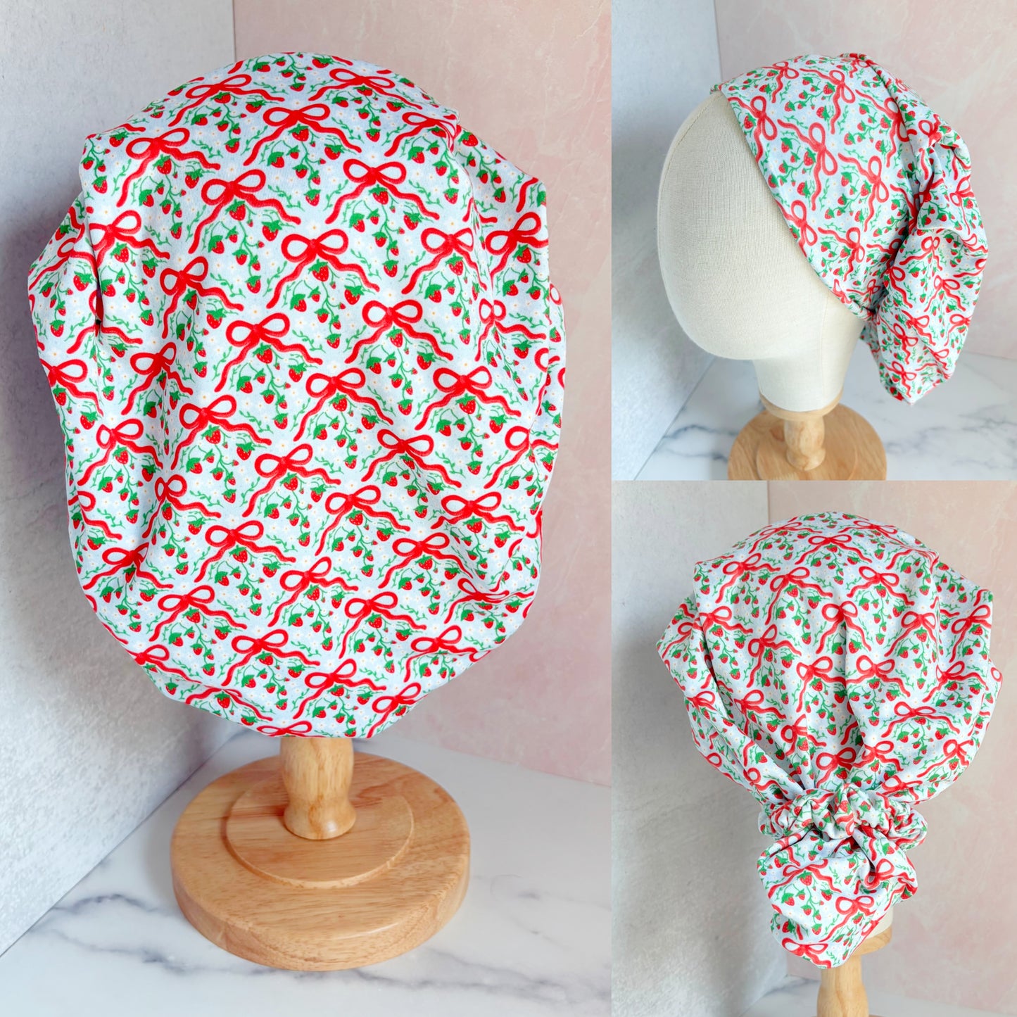 Strawberry Bows Scrub Hat