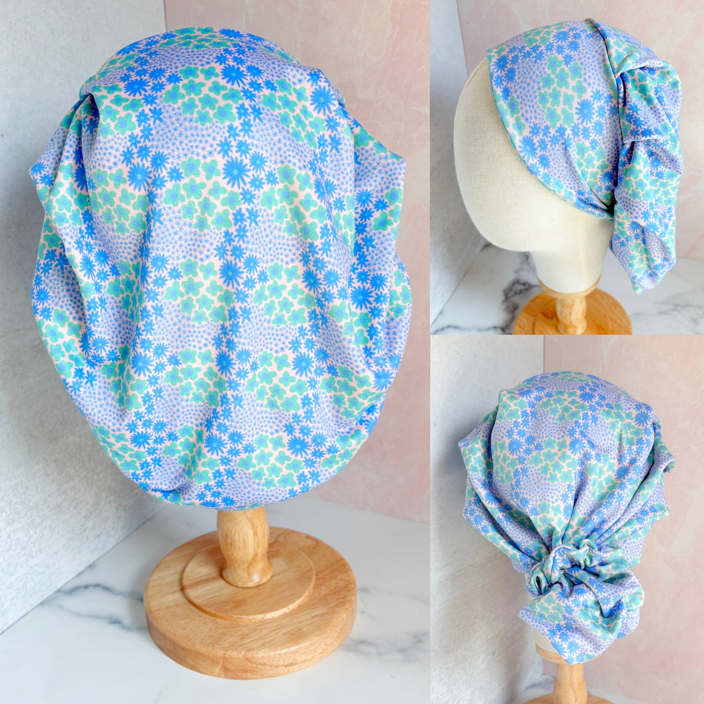 Ditsy Blue Florals Scrub Hat