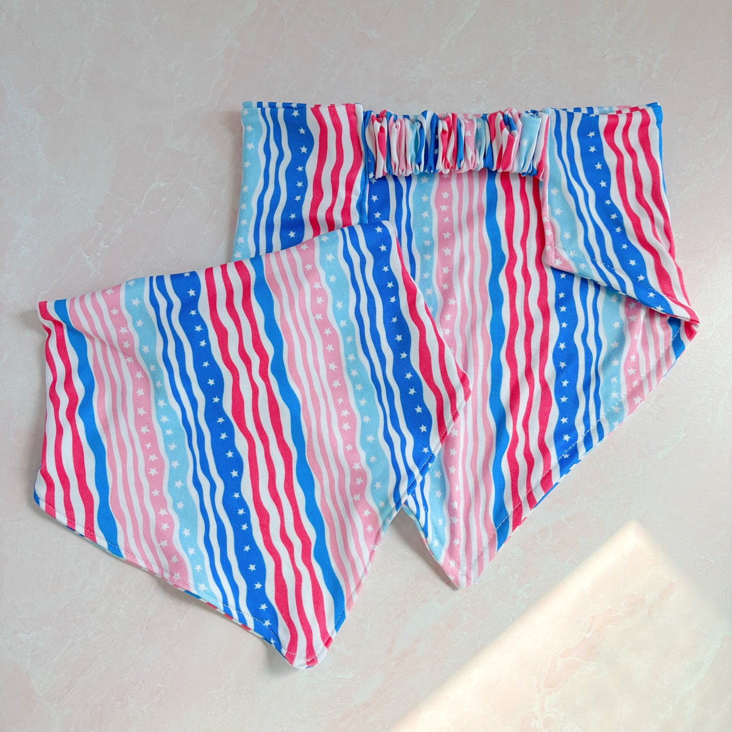 Spangled Stripes Scrunchie Dog Bandana