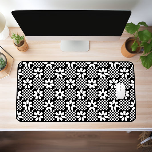 Floral Checkered Desk Mat (4 sizes)