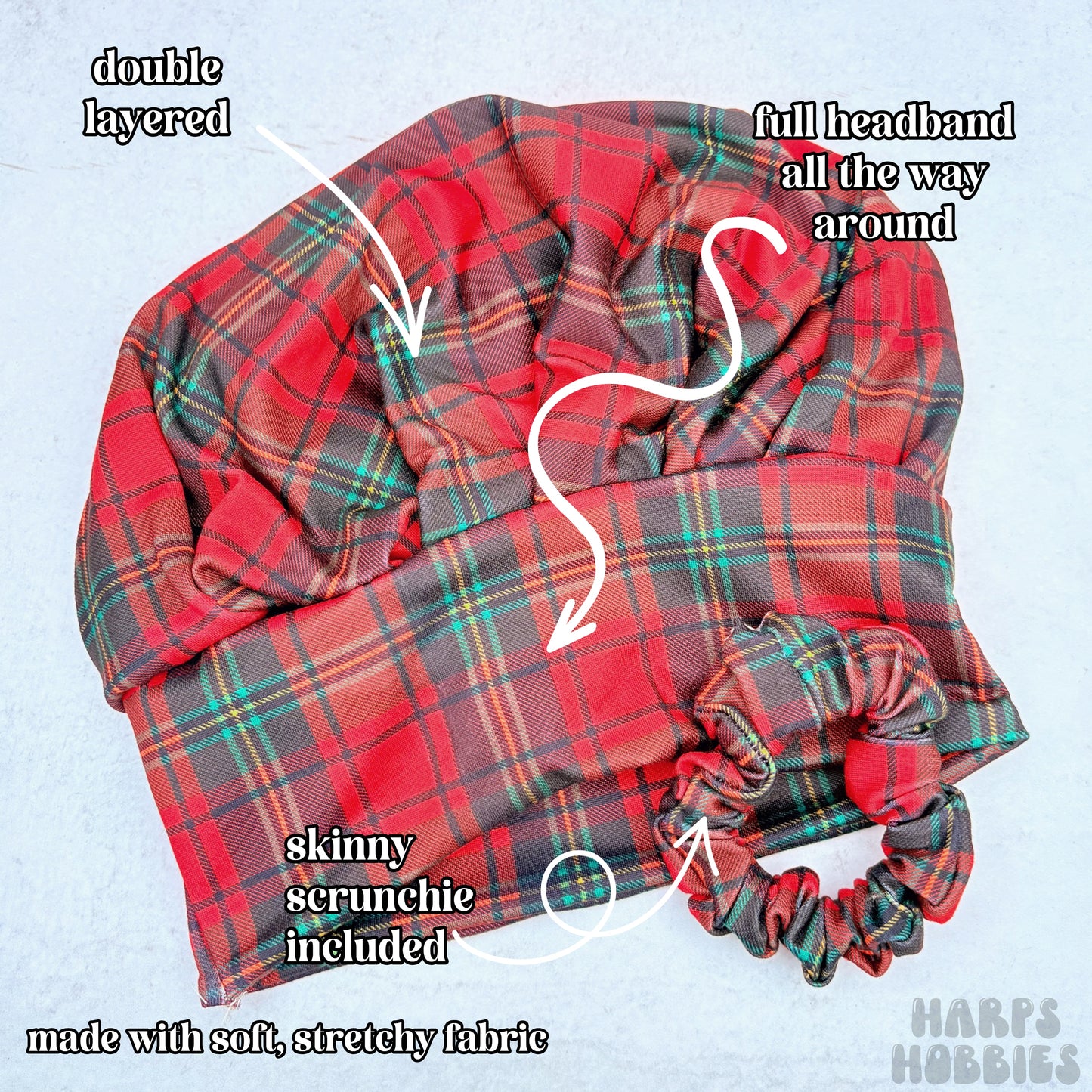 Christmas Plaid Scrub Hat