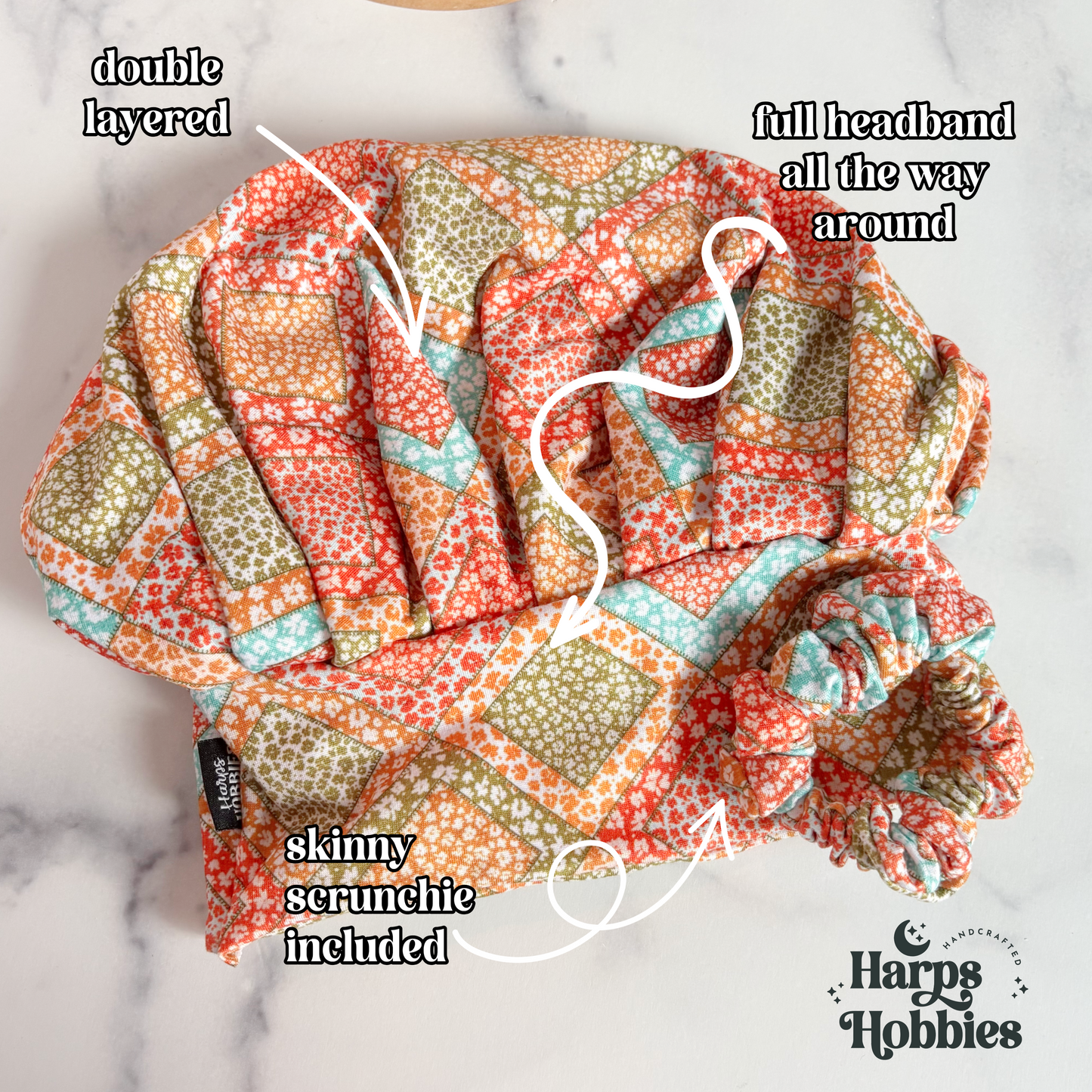 Fall Floral Patchwork Scrub Hat