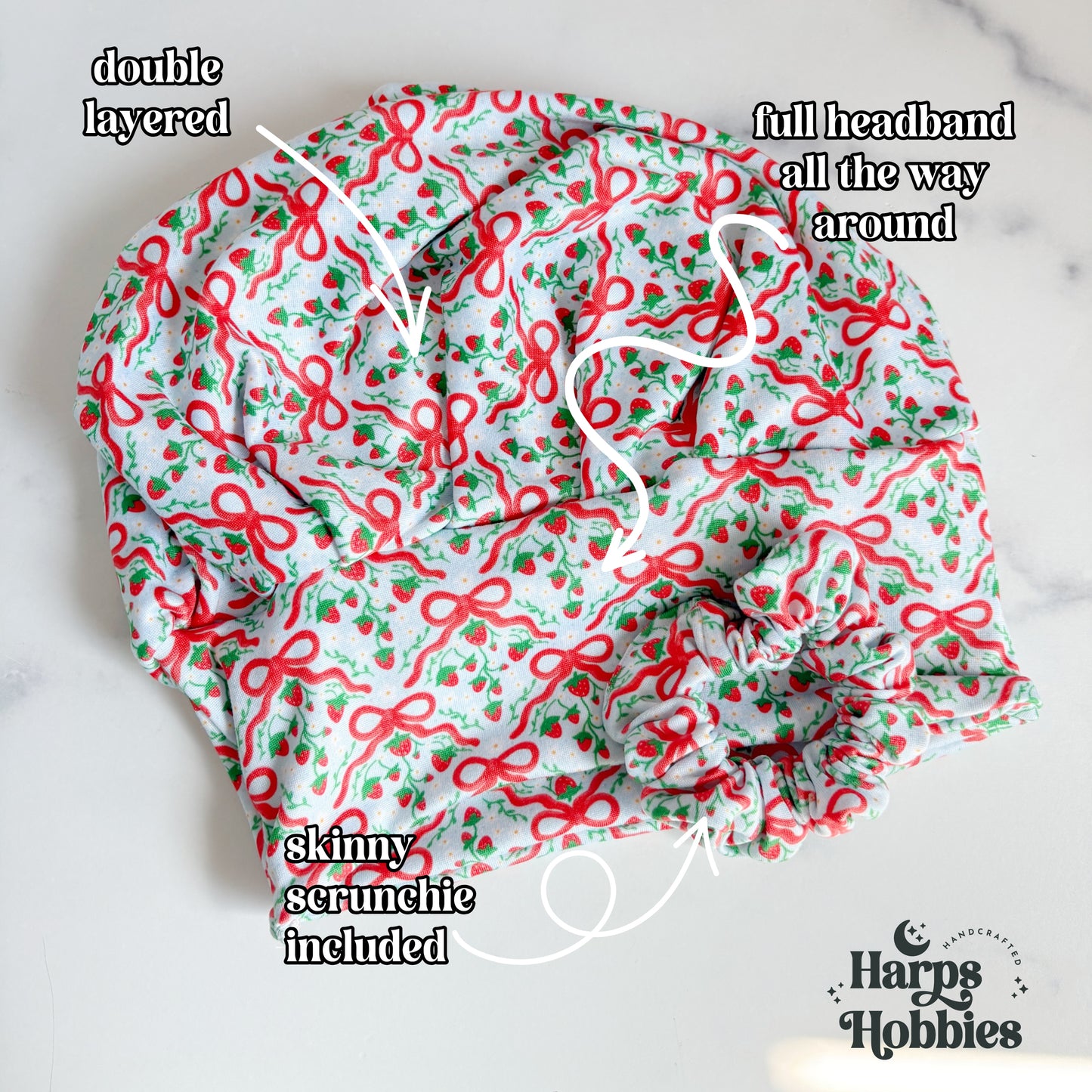 Strawberry Bows Scrub Hat