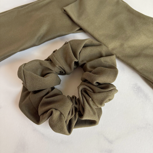 Olive Solid Scrunchie (Regular)