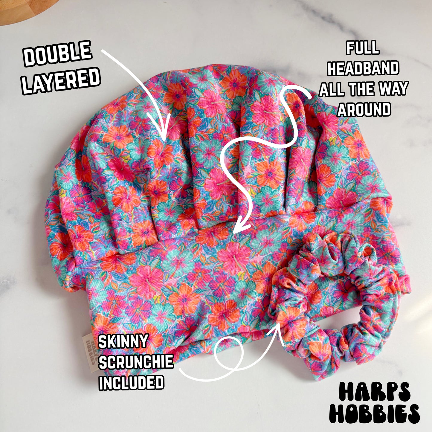 Tropical Flowers Scrub Hat