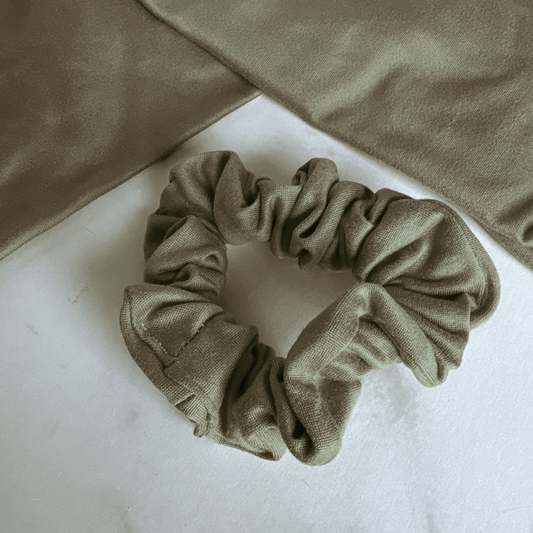 Olive Solid Scrunchie (Skinny)