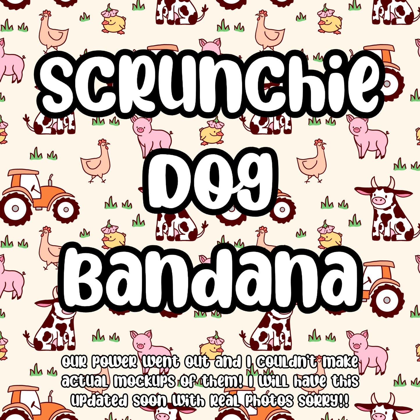 Farm Life Scrunchie Dog Bandana