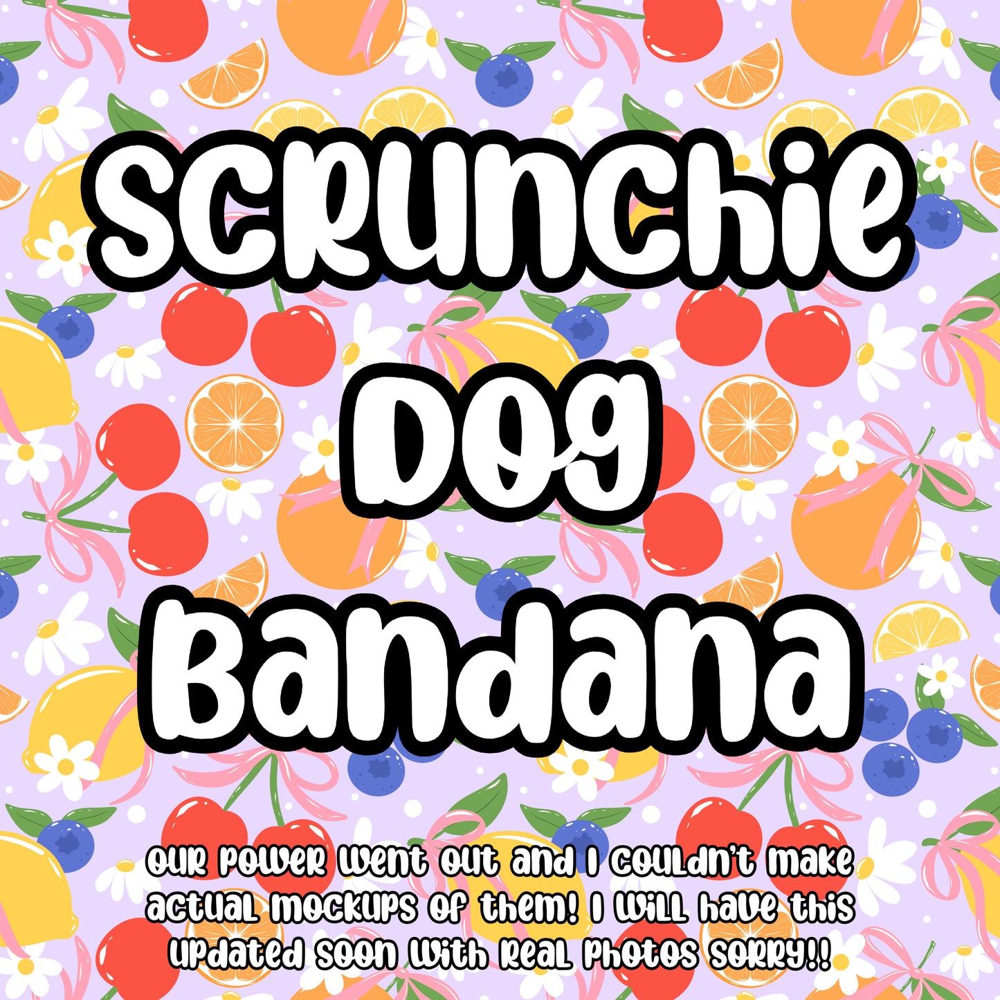 Cutesy Fruits Scrunchie Dog Bandana