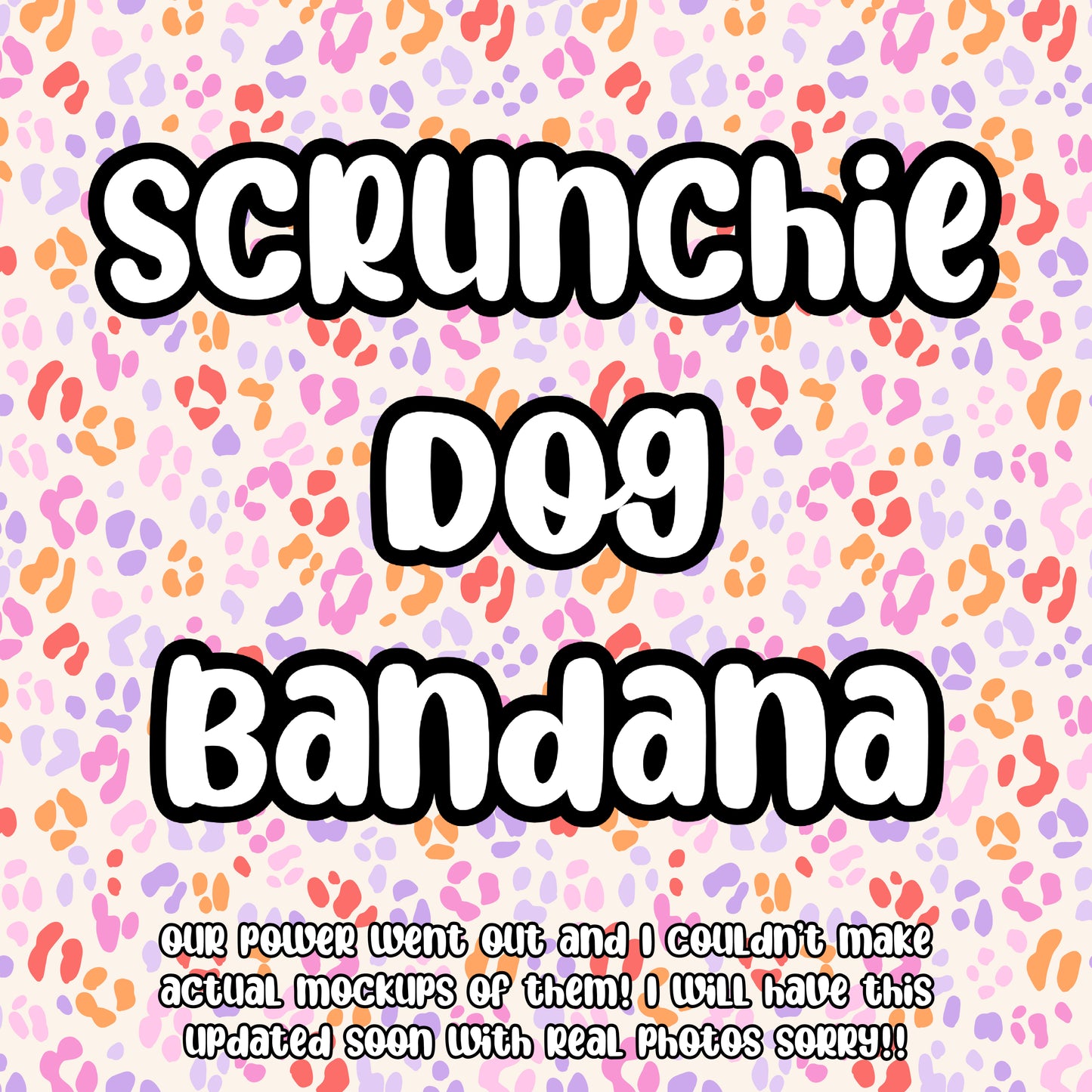 Summer Cheetah Scrunchie Dog Bandana