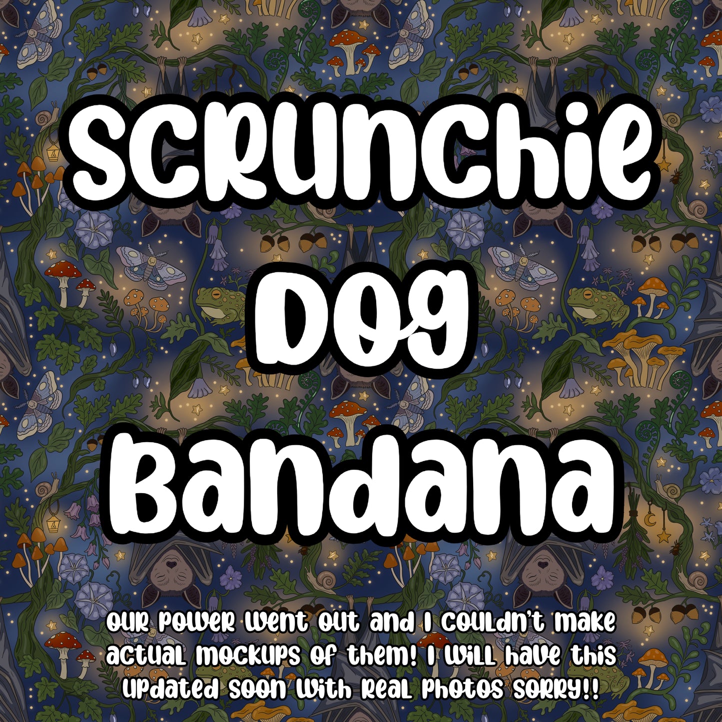 Midnight Bats Scrunchie Dog Bandana