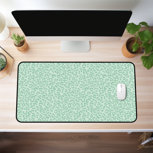 Mint Cheetah Desk Mat (4 sizes)