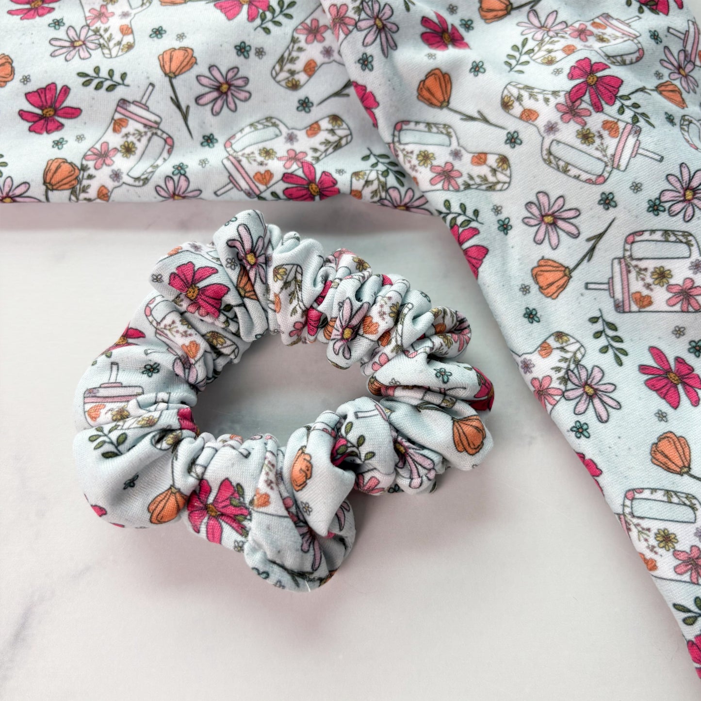 Floral Cups Scrunchie (Skinny)