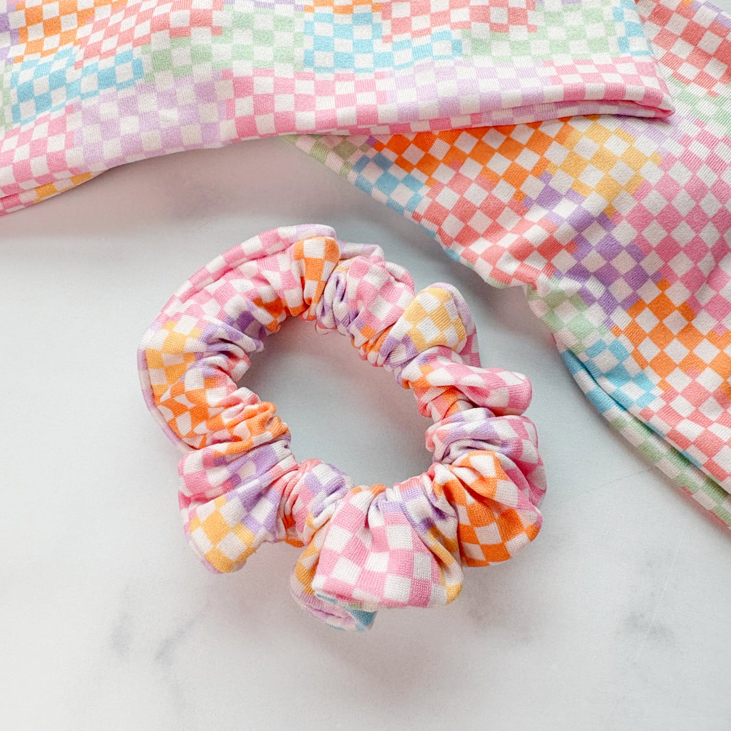 Colorful Checkered Scrunchie (Skinny)